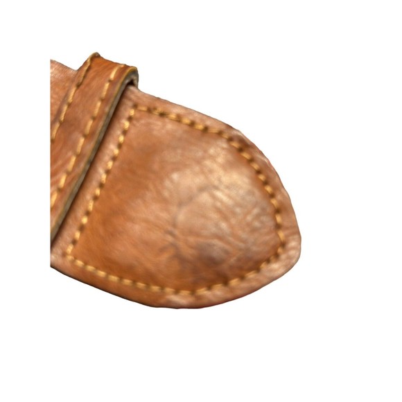 Y2K Women Crochet Braid Wide Belt 42" Red Multi Boho Hippie Round Buckle Leather - Picture 5 of 8